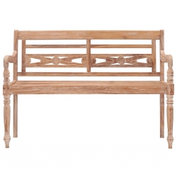 Ławka Batavia, 120 cm, bielone, lite drewno tekowe