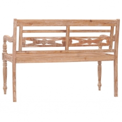 Ławka Batavia, 120 cm, bielone, lite drewno tekowe