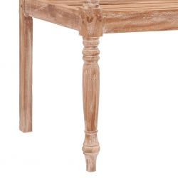 Ławka Batavia, 120 cm, bielone, lite drewno tekowe