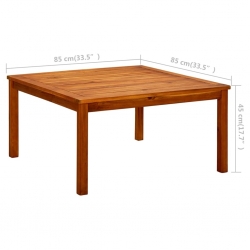 Ogrodowy stolik kawowy, 85x85x45 cm, lite drewno akacjowe