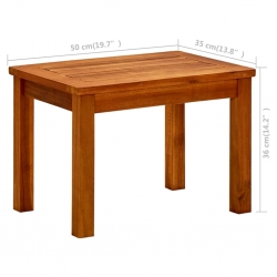 Ogrodowy stolik kawowy, 50x35x36 cm, lite drewno akacjowe