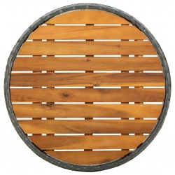 Stolik herbaciany, szary, 60 cm, rattan PE i drewno akacjowe