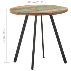 Stół jadalniany, 80 cm, lite drewno odzyskane