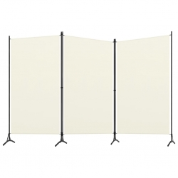 Parawan 3-panelowy, kremowy, 260 x 180 cm
