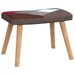 Fotel z podnóżkiem, patchwork, obity tkaniną