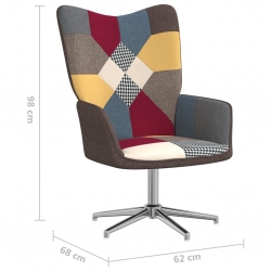 Fotel z podnóżkiem, patchwork, obity tkaniną
