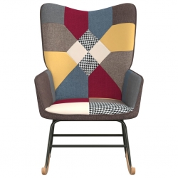 Fotel bujany, patchwork, tapicerowany tkaniną