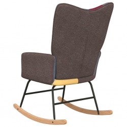 Fotel bujany, patchwork, tapicerowany tkaniną
