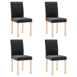 Krzesła stołowe, 4 szt., czarne, tapicerowane tkaniną