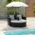 Rattanowa sofa z parasolem (Czarna)