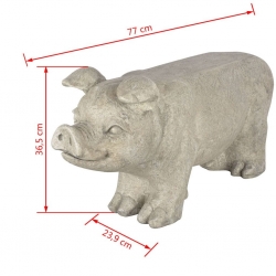Esschert Design Kamienna ławka ogrodowa świnka, AV13, szara