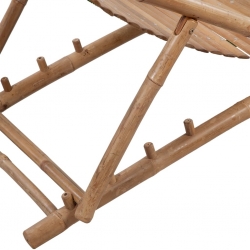 Tarasowy leżak z podnóżkiem, bambusowy