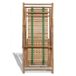 Tarasowy leżak z podnóżkiem, bambusowy
