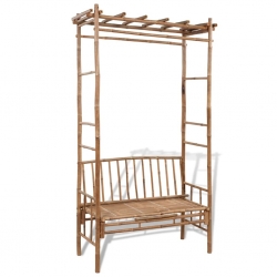 Ławka ogrodowa z pergolą, 130 cm, bambusowa
