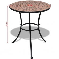 Stolik bistro, terakota, 60 cm, mozaikowy