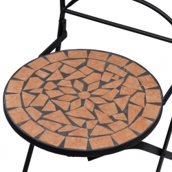 Składane krzesła bistro, 2 szt., ceramiczne, terakota