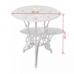 3-cz. zestaw mebli bistro ze stopu aluminium, biały