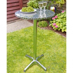 HI Składany stolik bistro, aluminiowy, okrągły, 60 x 60 x (58-115) cm