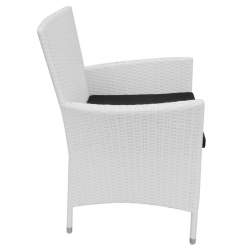 5-cz. zestaw mebli ogrodowych, rattan PE, kremowa biel