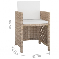 13-cz. zestaw mebli ogrodowych z poduszkami, rattan PE, beżowy