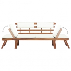 Ławka ogrodowa z poduszkami, 2w1, 190 cm, lite drewno akacjowe