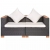 Sofa ogrodowa, rattan PE, czarna