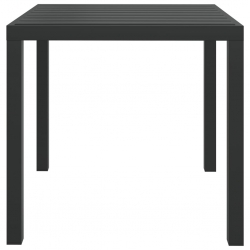 Stół ogrodowy, czarny, 80x80x74 cm, aluminium i WPC