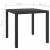 Stół ogrodowy, czarny, 80x80x74 cm, aluminium i WPC