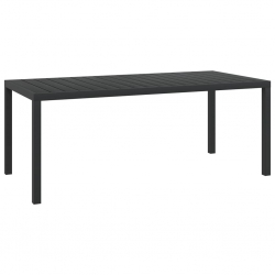 Stół ogrodowy, czarny, 185x90x74 cm, aluminium i WPC