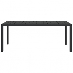 Stół ogrodowy, czarny, 185x90x74 cm, aluminium i WPC