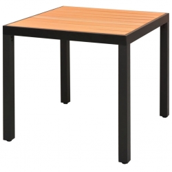Stół ogrodowy, brązowy, 80x80x74 cm, aluminium i WPC
