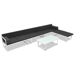 5-cz. zestaw mebli do ogrodu, textilene, aluminium, czarny