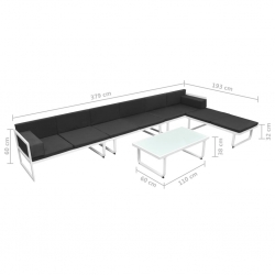 5-cz. zestaw mebli do ogrodu, textilene, aluminium, czarny
