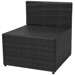 5-cz. zestaw mebli do ogrodu, poduszki, rattan PE, czarny