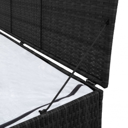Skrzynia ogrodowa, czarna, 150 x 50 x 60 cm, rattan PE