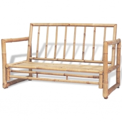 2-osobowa sofa ogrodowa z poduszkami, bambus