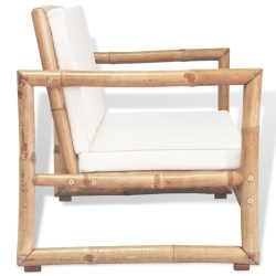 2-osobowa sofa ogrodowa z poduszkami, bambus