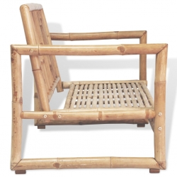 2-osobowa sofa ogrodowa z poduszkami, bambus
