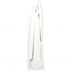 Leżak z podnóżkiem, plastik, biały