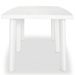 Stół ogrodowy, biały, 210 x 96 x 72 cm, plastikowy