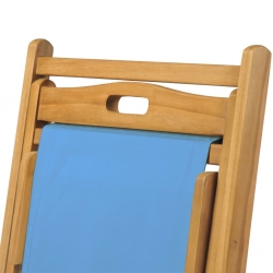 Leżak, drewno tekowe, 56 x 105 x 96 cm, niebieski