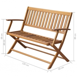 Ławka ogrodowa, 120 cm, lite drewno akacjowe