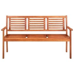 Trzyosobowa ławka ogrodowa, 150 cm, lite drewno eukaliptusowe
