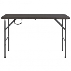 Składany stół ogrodowy, brązowy, 120x60x74 cm, HDPE