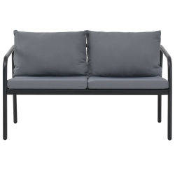 2-osobowa sofa ogrodowa z poduszkami, aluminium, szara