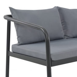 2-osobowa sofa ogrodowa z poduszkami, aluminium, szara