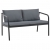 2-osobowa sofa ogrodowa z poduszkami, aluminium, szara