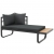 Sofa ogrodowa ze stołem i poduszkami, narożna, aluminium, WPC