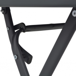 Składany stół ogrodowy, szary, 100x75x72 cm, szkło i stal