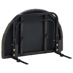 Stolik balkonowy, brązowy, 60x60x50 cm, rattan PE